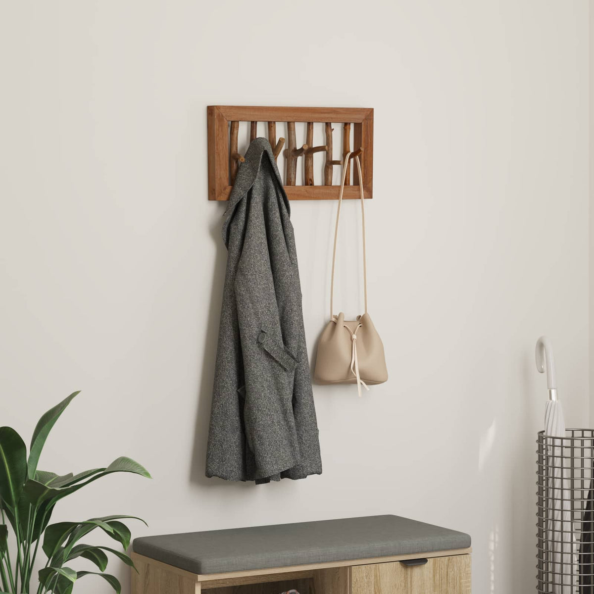 Jassenhaak Naturel 50 x 10 x 25 cm Massief Mahoniehout is nu te koop bij PeponiXL, paradijselijk wonen!