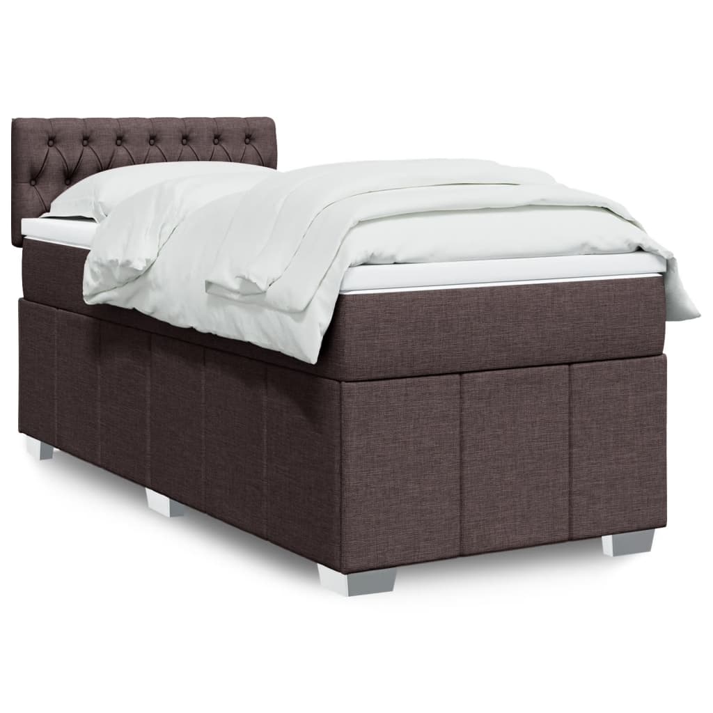 Boxspring met matras stof donkerbruin 100x200 cm is nu te koop bij PeponiXL, paradijselijk wonen!