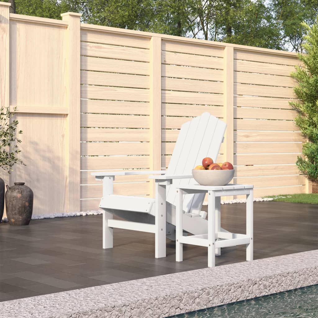 Tuinstoel Adirondack met tafel HDPE wit is nu te koop bij PeponiXL, paradijselijk wonen!