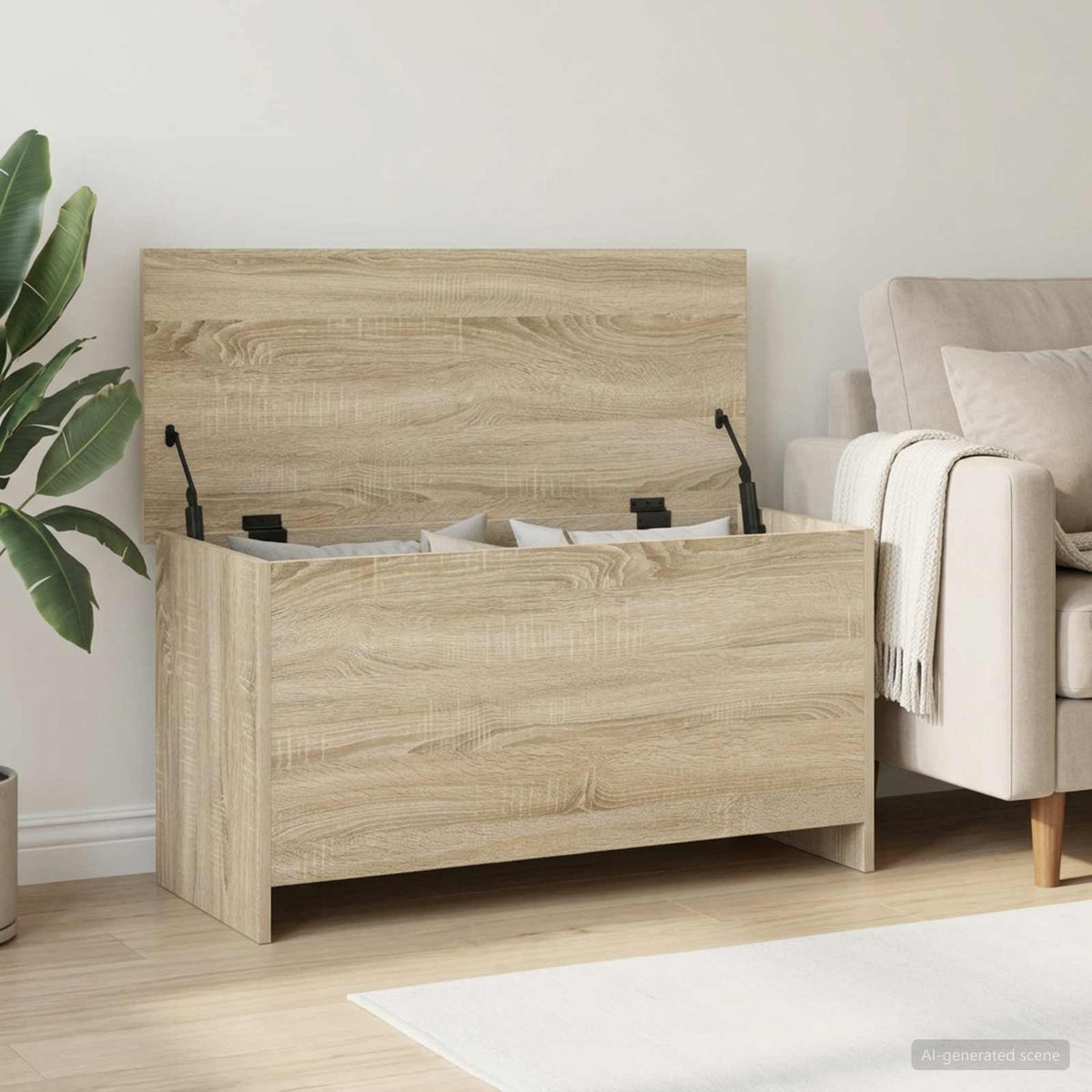 Opbergkist Sonoma Eiken 100 x 40 x 50 cm Bewerkt hout is nu te koop bij PeponiXL, paradijselijk wonen!