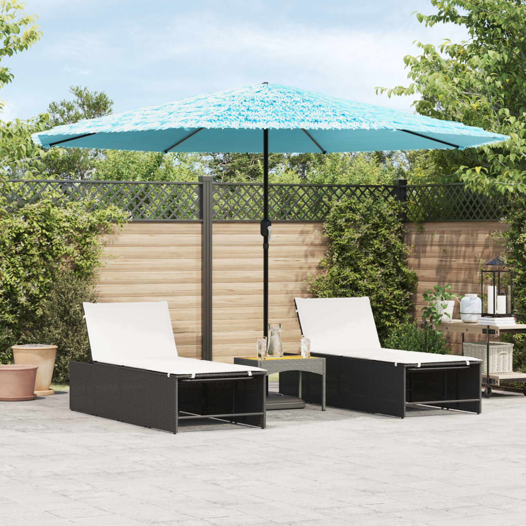 Parasol met stalen paal 388x388x248 cm blauw is nu te koop bij PeponiXL, paradijselijk wonen!