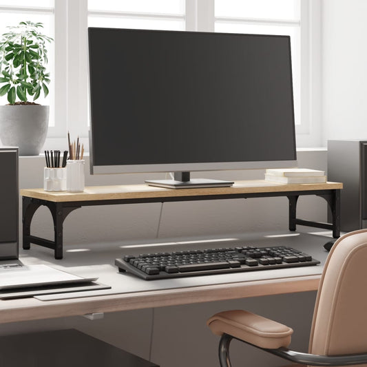 Monitorstandaard 85x23x15,5 cm bewerkt hout sonoma eikenkleurig is nu te koop bij PeponiXL, paradijselijk wonen!