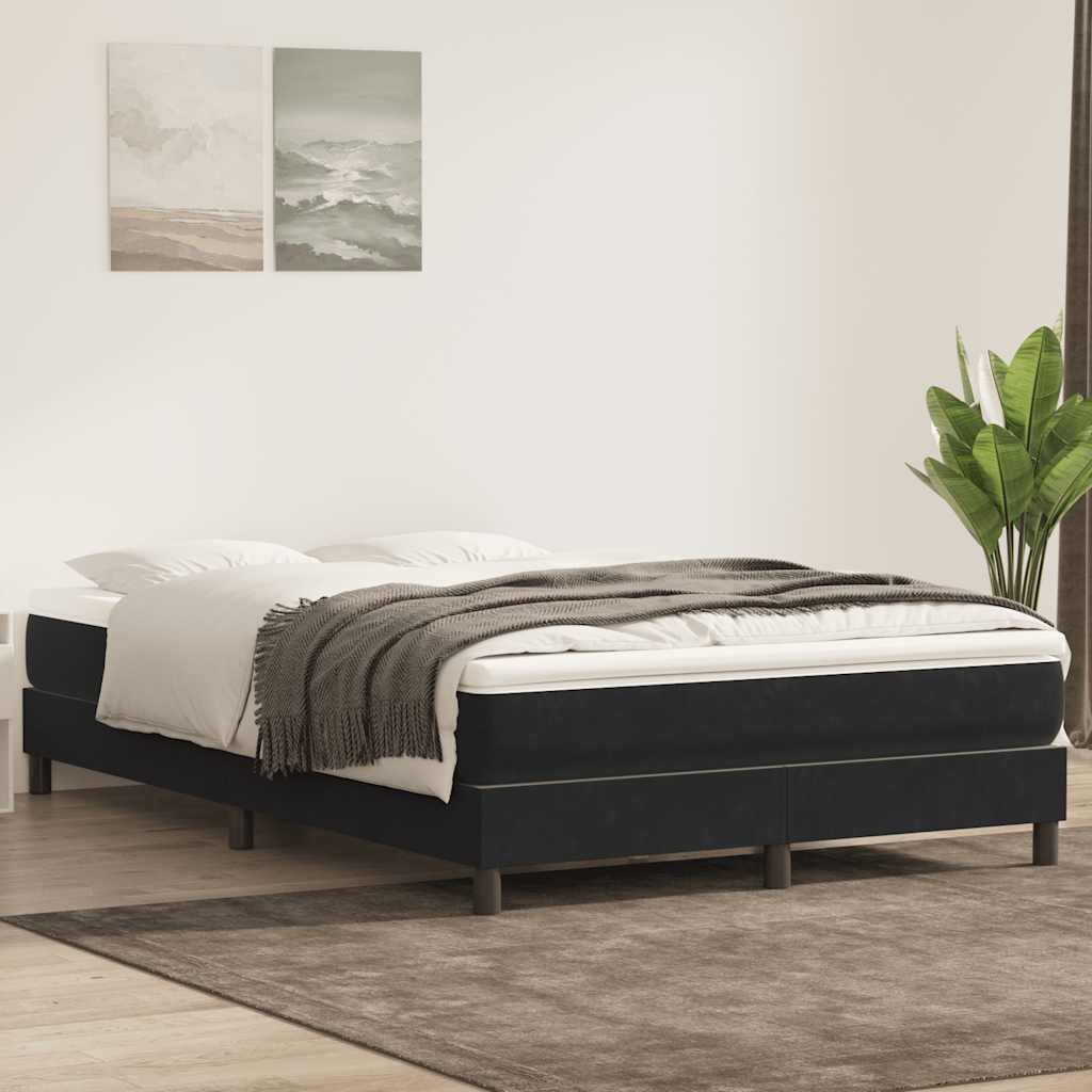 Boxspring met matras fluweel zwart 160x210 cm is nu te koop bij PeponiXL, paradijselijk wonen!