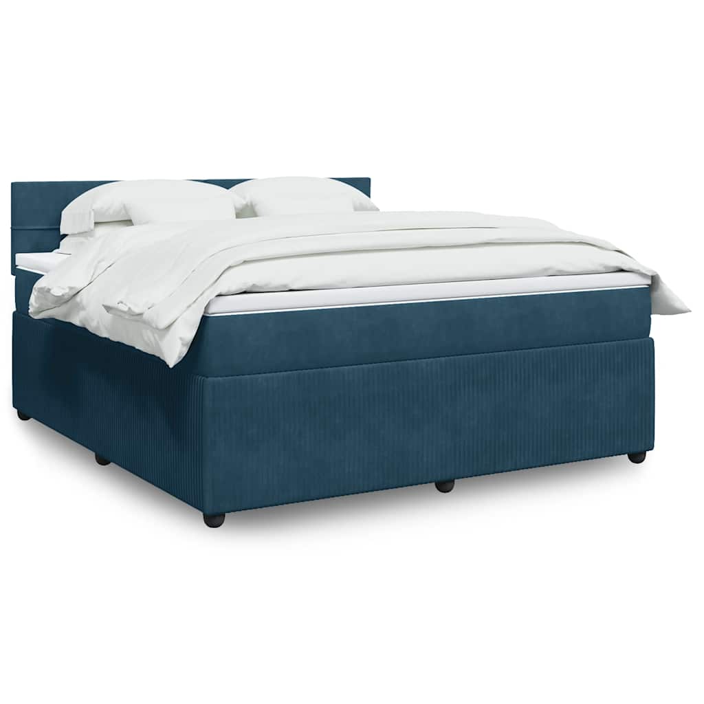 Boxspring met matras fluweel blauw 180x200 cm is nu te koop bij PeponiXL, paradijselijk wonen!
