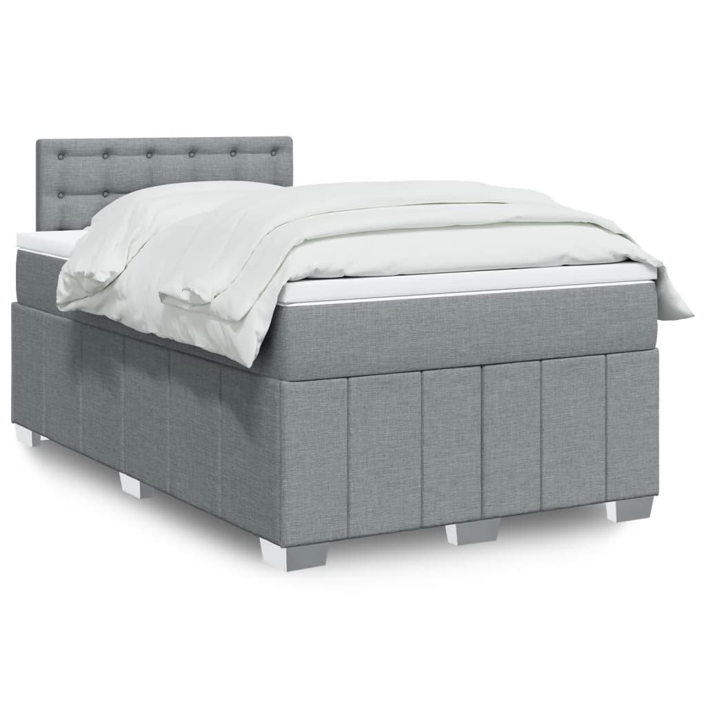 Boxspring met matras stof lichtgrijs 120x190 cm is nu te koop bij PeponiXL, paradijselijk wonen!