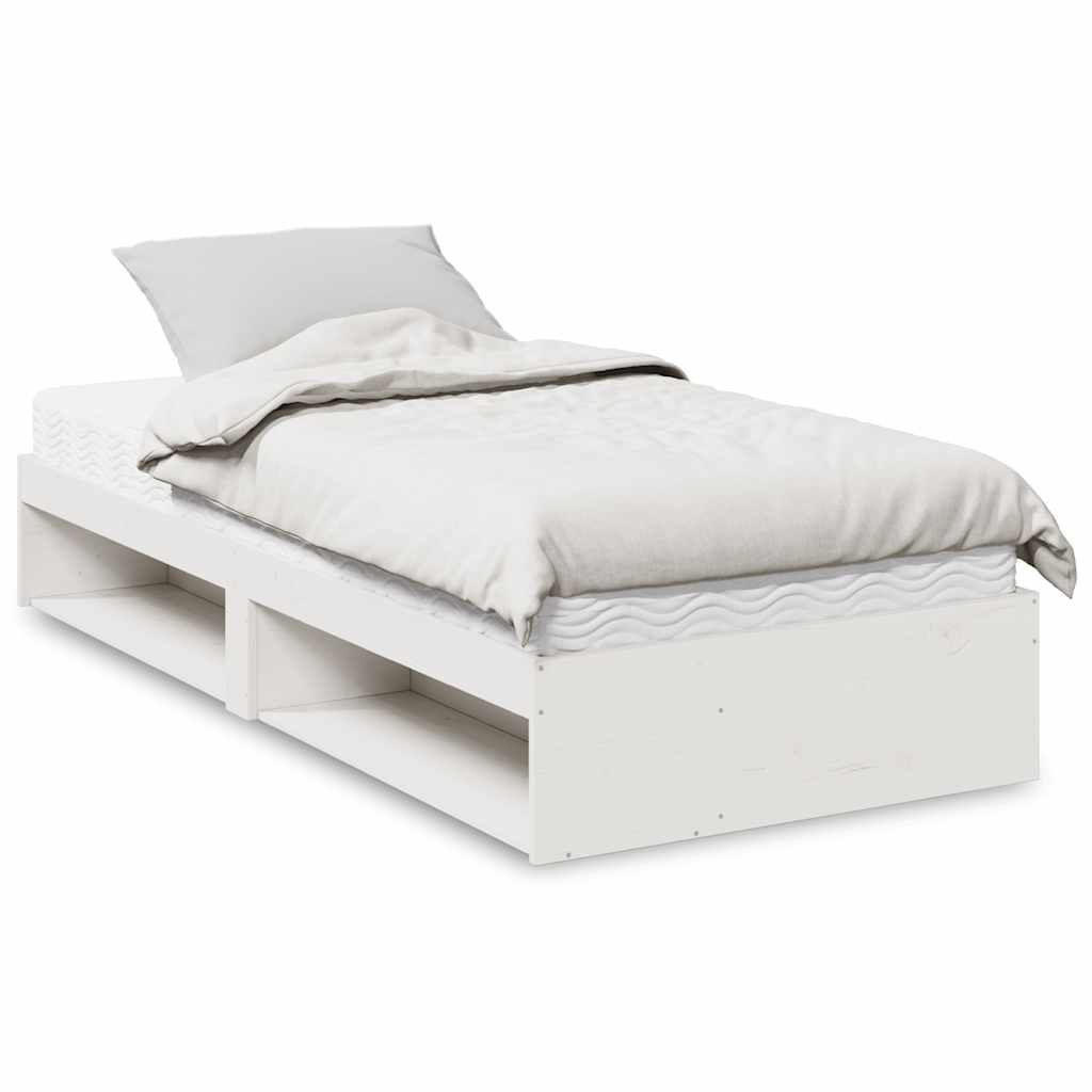 Slaapbank met matras 80x200 cm massief grenenhout wit is nu te koop bij PeponiXL, paradijselijk wonen!