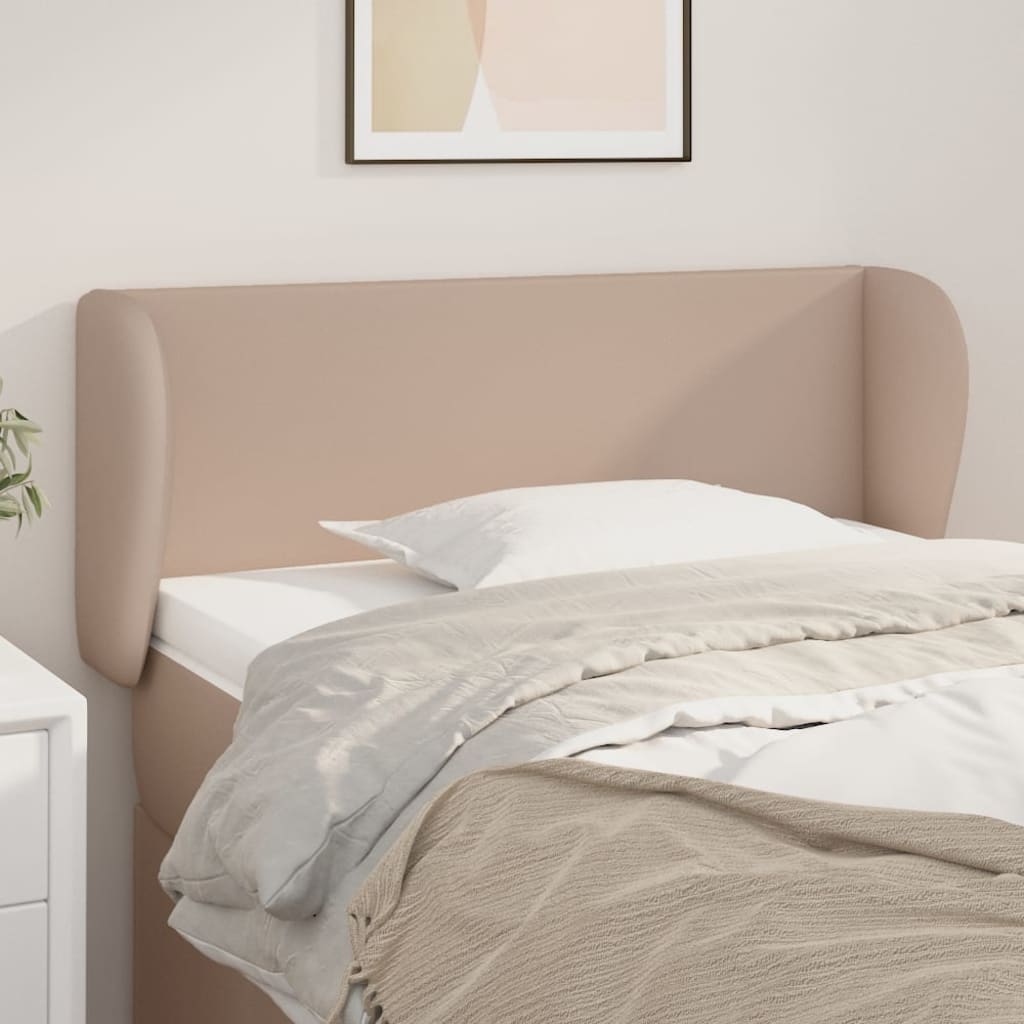 Hoofdbord met randen 83x23x78/88 cm kunstleer cappuccinokleur is nu te koop bij PeponiXL, paradijselijk wonen!