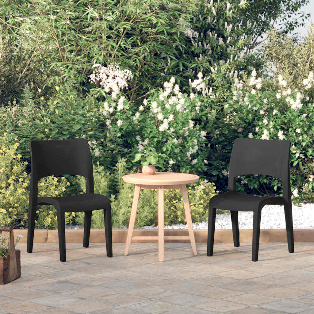 Tuinstoelen 2 st polypropeen antraciet is nu te koop bij PeponiXL, paradijselijk wonen!
