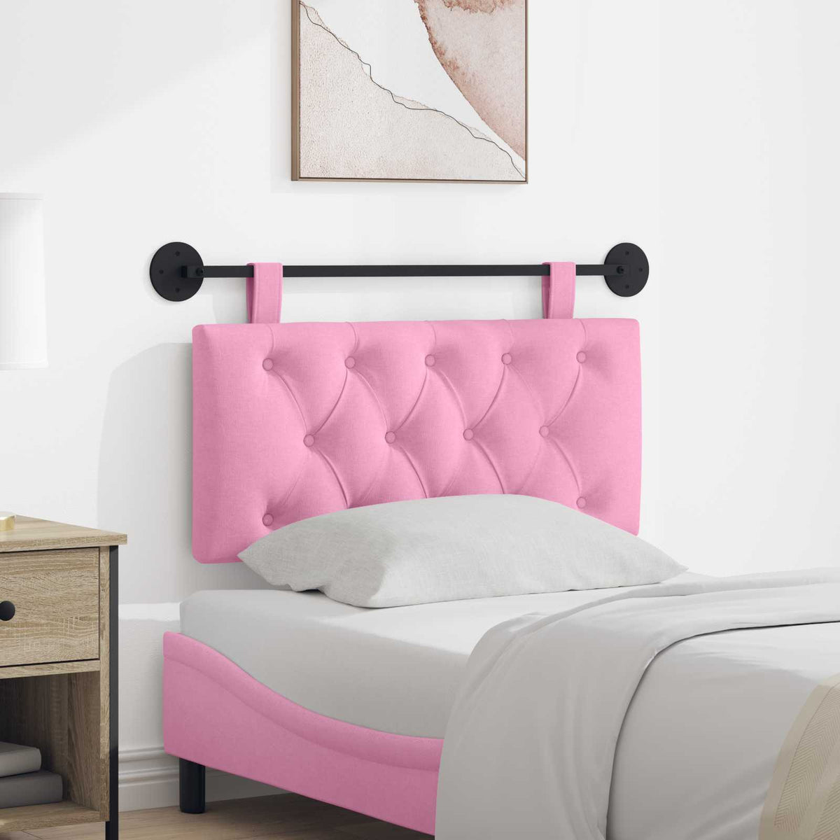 Hangend hoofdbord Roze Stof is nu te koop bij PeponiXL, paradijselijk wonen!