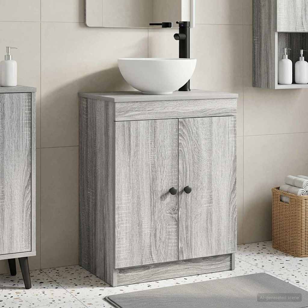 Badkamermeubel met Wasbak Grijs Sonoma 54 x 35 x 83 cm is nu te koop bij PeponiXL, paradijselijk wonen!