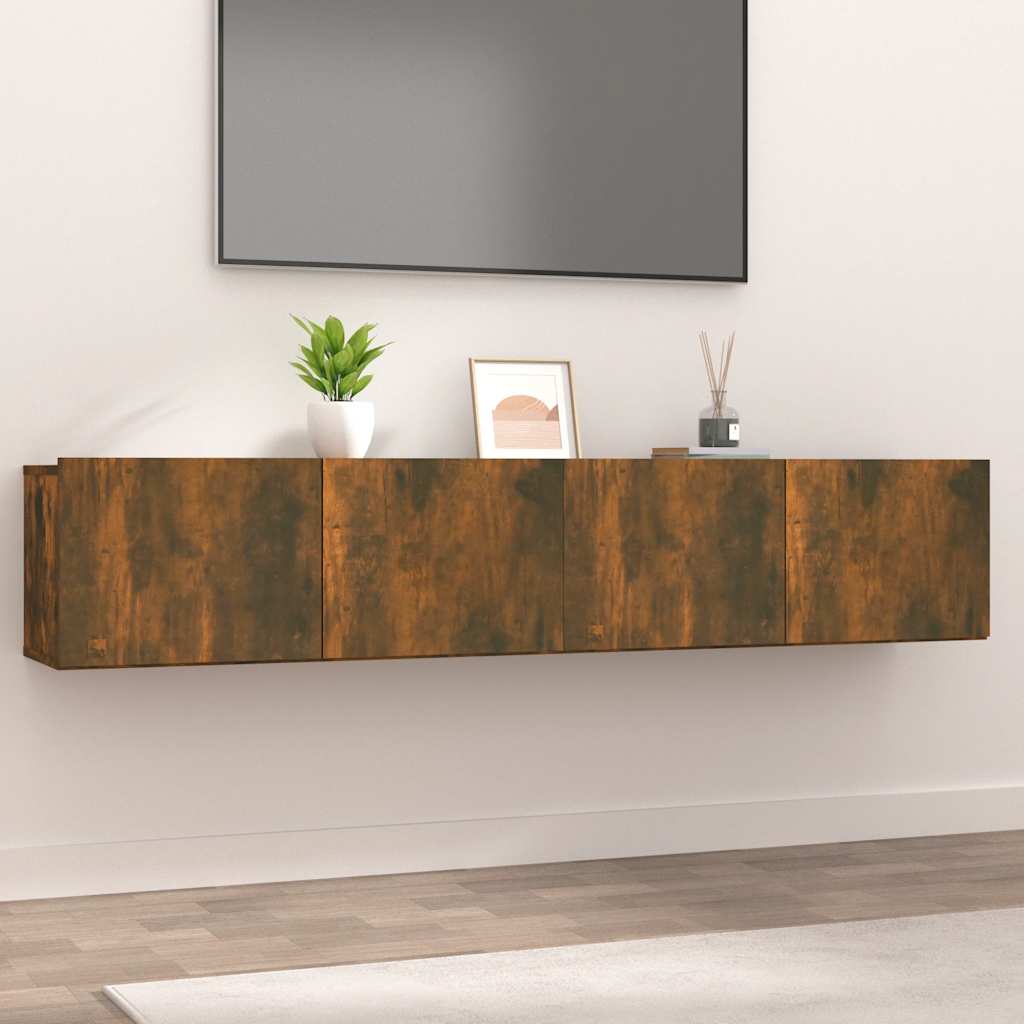 Tv-meubelen 2 st 80x30x30 cm bewerkt hout gerookt eikenkleur is nu te koop bij PeponiXL, paradijselijk wonen!