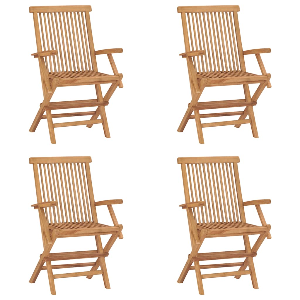 Tuinstoelen 4 st inklapbaar massief teakhout is nu te koop bij PeponiXL, paradijselijk wonen!
