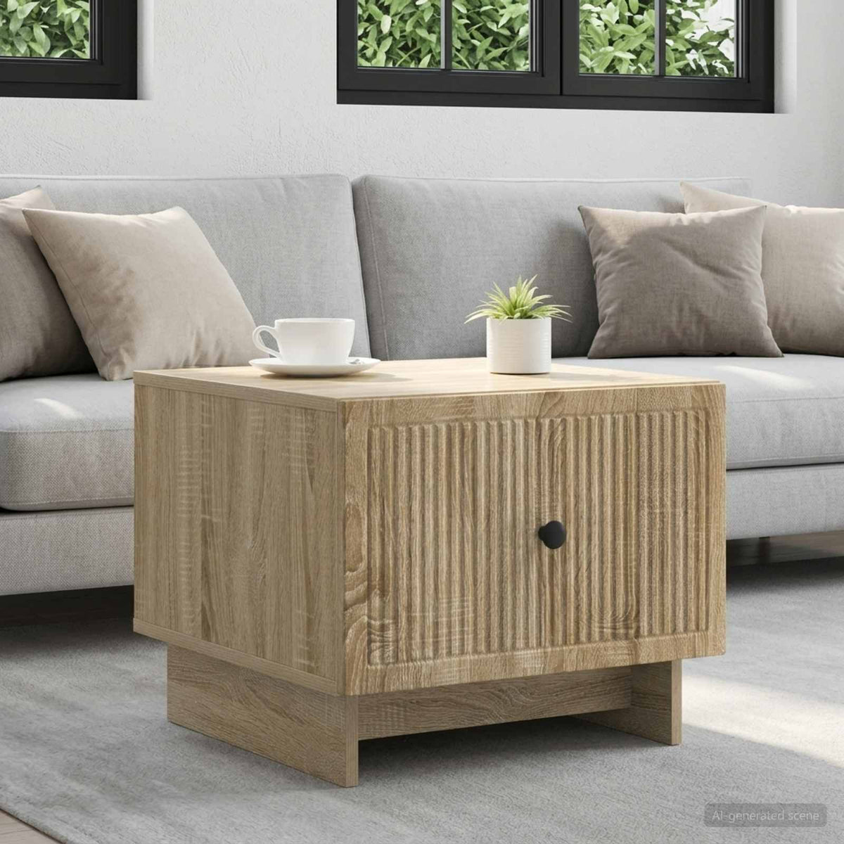 Salontafel met lade Sonoma Eiken 49 x 50 x 40 cm Bewerkt hout is nu te koop bij PeponiXL, paradijselijk wonen!