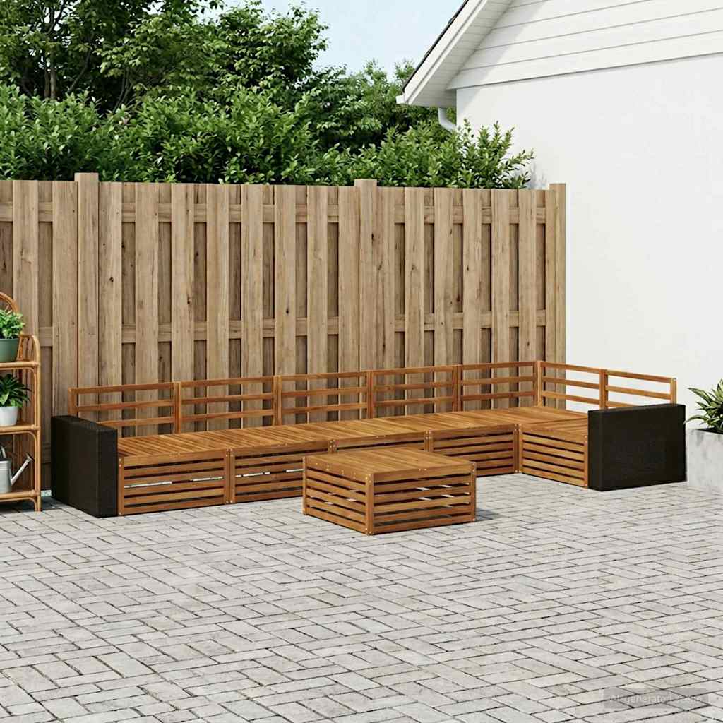 Buiten bankenset 7 pcs Naturel 79 x 79 x 37 cm is nu te koop bij PeponiXL, paradijselijk wonen!