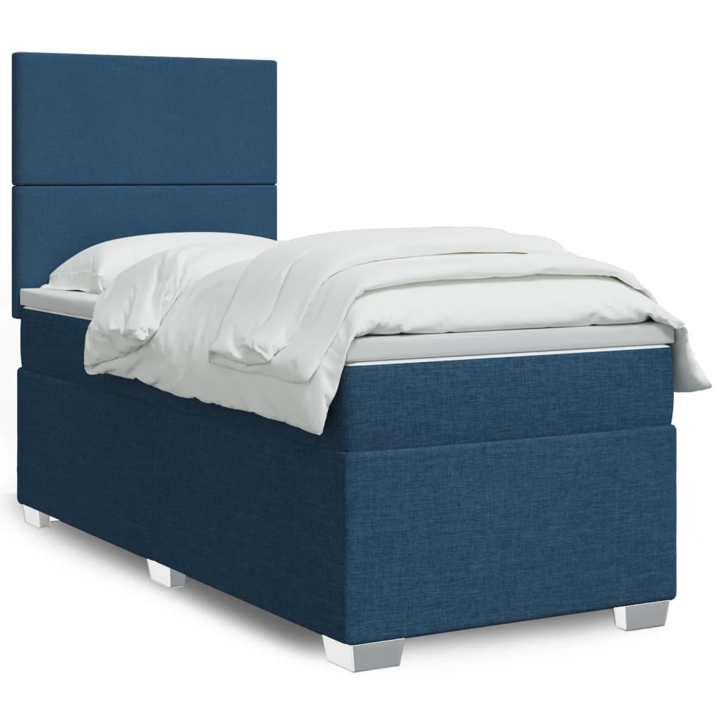 Boxspring met matras stof blauw 80x200 cm is nu te koop bij PeponiXL, paradijselijk wonen!