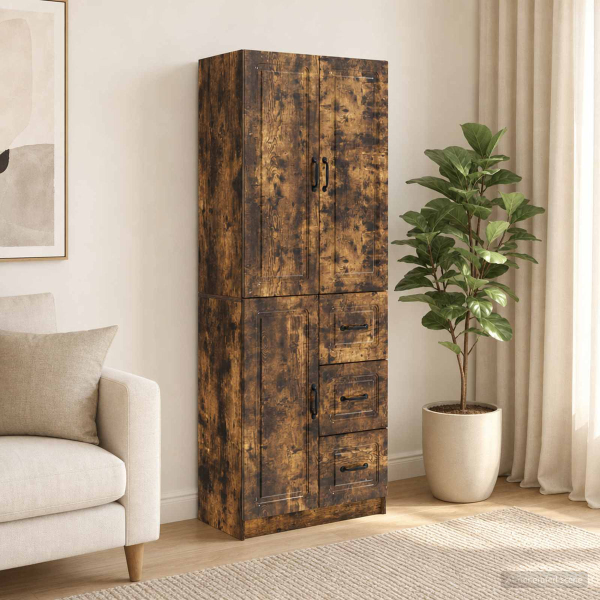 Kastenset 2 pcs Gerookt eiken Bewerkt hout is nu te koop bij PeponiXL, paradijselijk wonen!