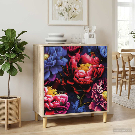 Ladekast KIEL Donker pioenroosprint 66 x 36,5 x 75 cm Sonoma is nu te koop bij PeponiXL, paradijselijk wonen!