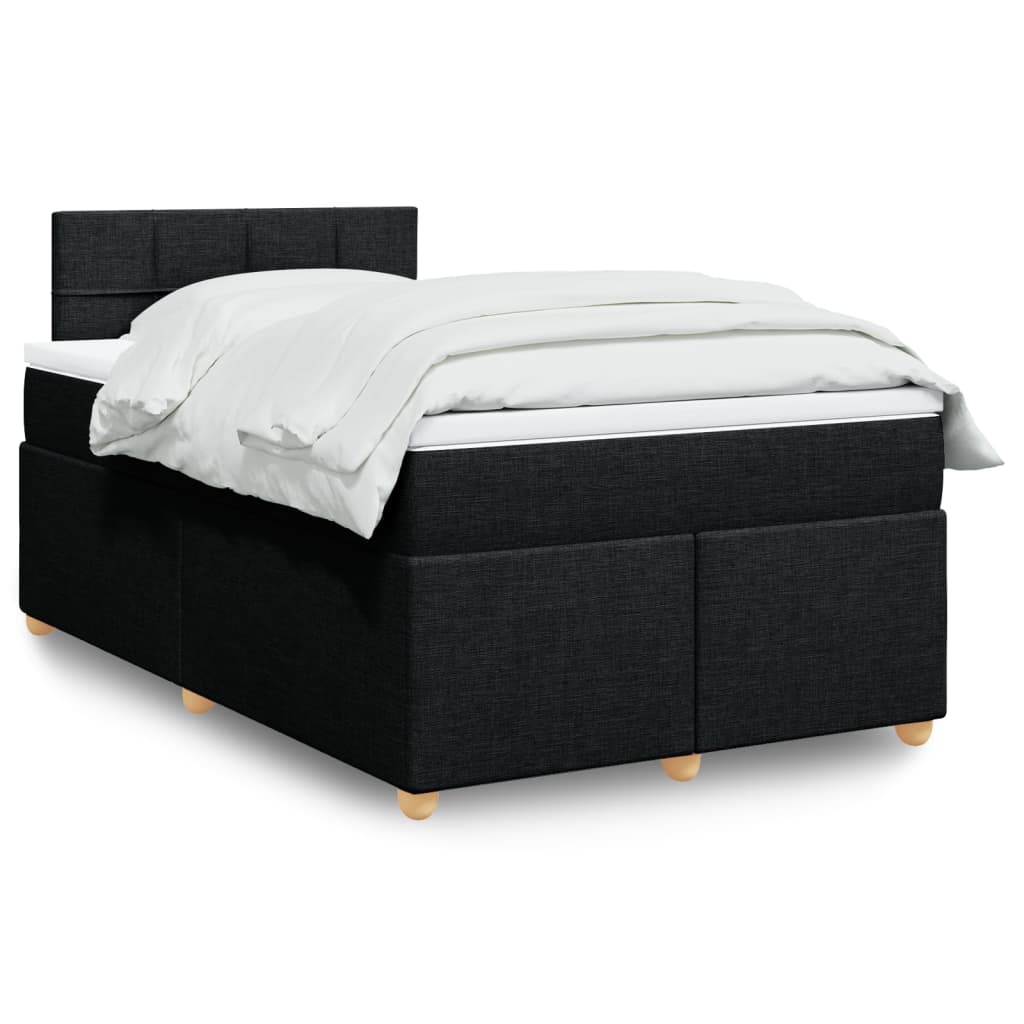 Boxspring met matras stof zwart 120x190 cm is nu te koop bij PeponiXL, paradijselijk wonen!