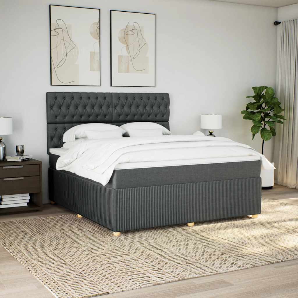 Boxspring met matras stof donkergrijs 180x200 cm is nu te koop bij PeponiXL, paradijselijk wonen!