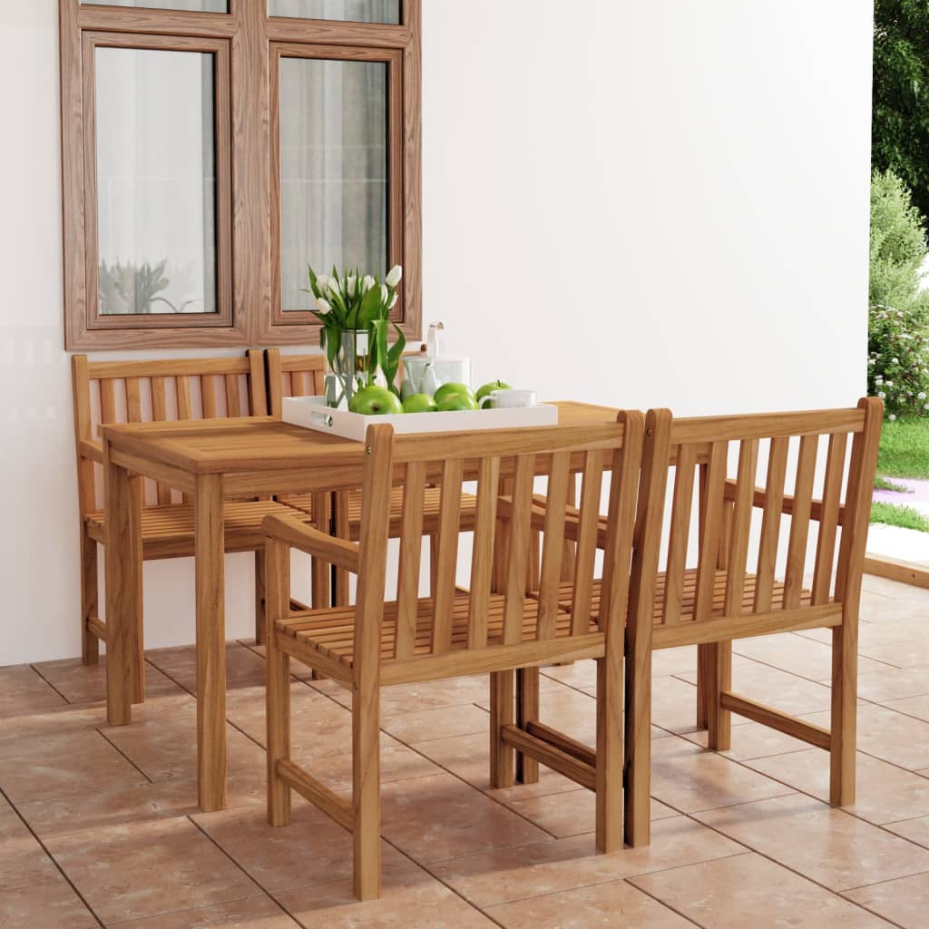 5-delige tuinset 140x80 cm massief teakhout is nu te koop bij PeponiXL, paradijselijk wonen!