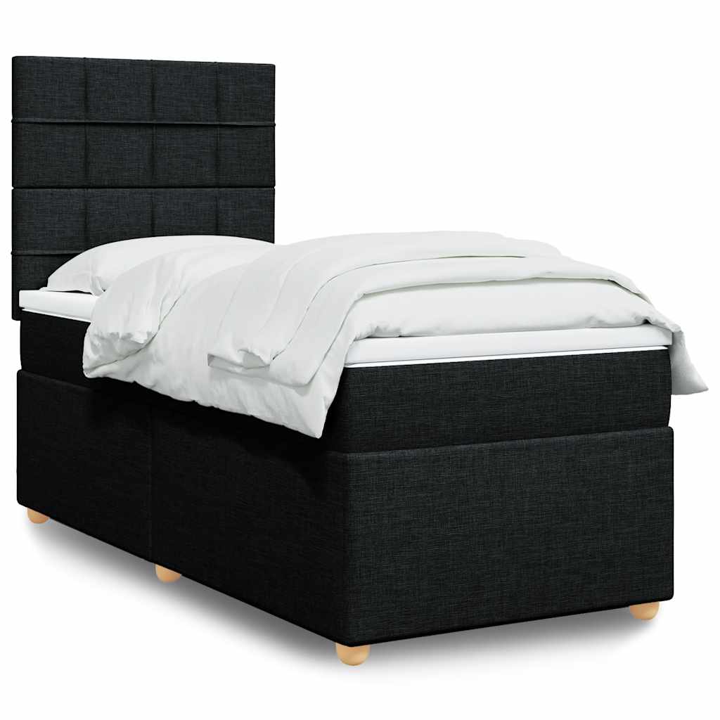 Boxspring met matras stof zwart 100x200 cm is nu te koop bij PeponiXL, paradijselijk wonen!