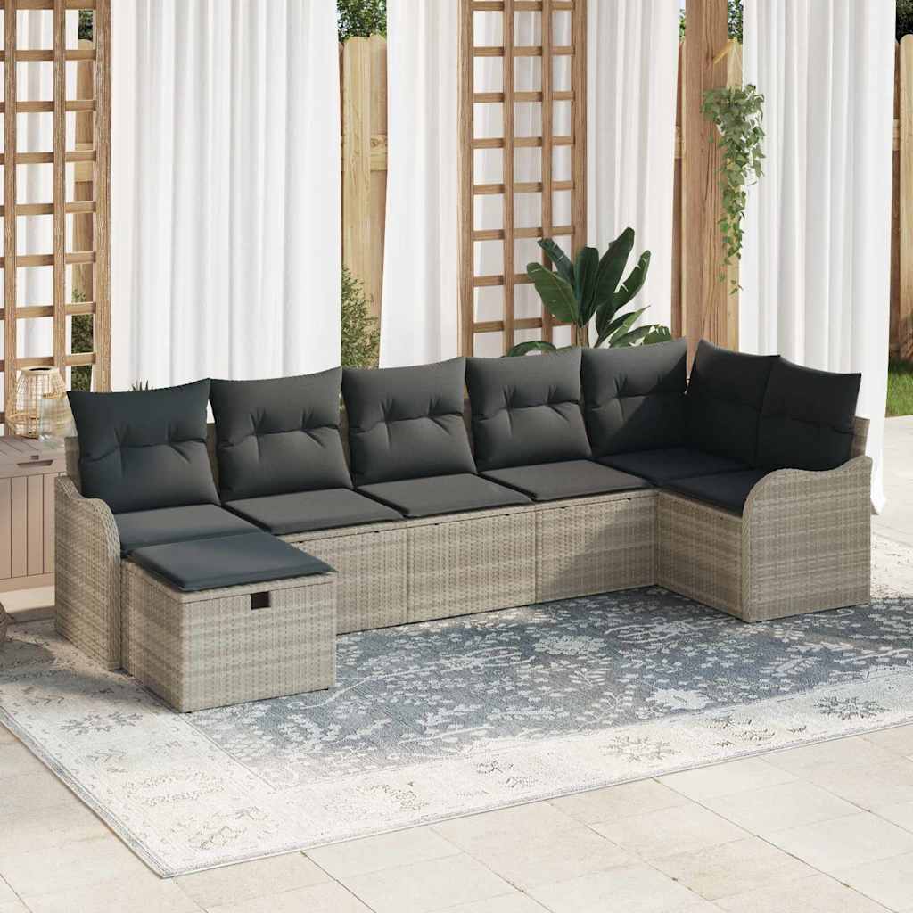 Tuin Sofa Set 7 st Poly riet is nu te koop bij PeponiXL, paradijselijk wonen!