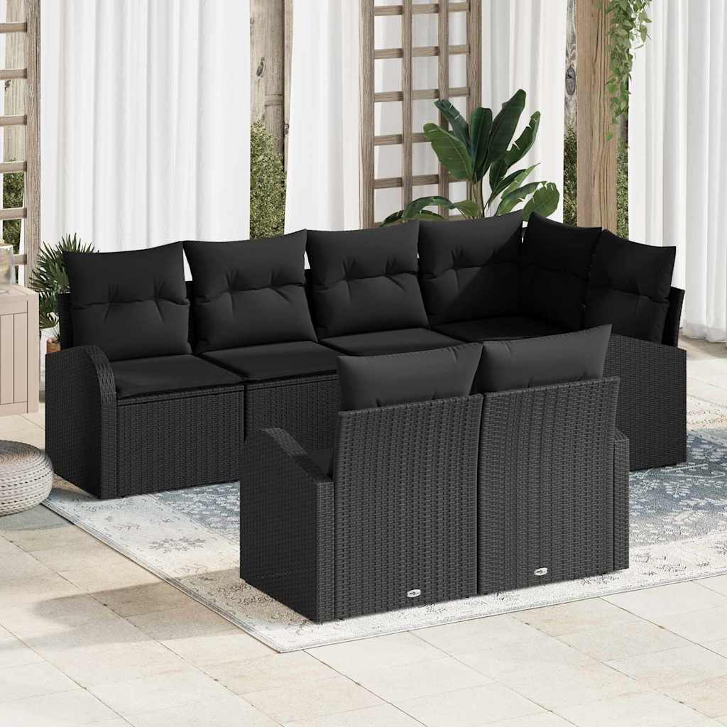 Tuin Sofa Set Zwart poly rattan is nu te koop bij PeponiXL, paradijselijk wonen!