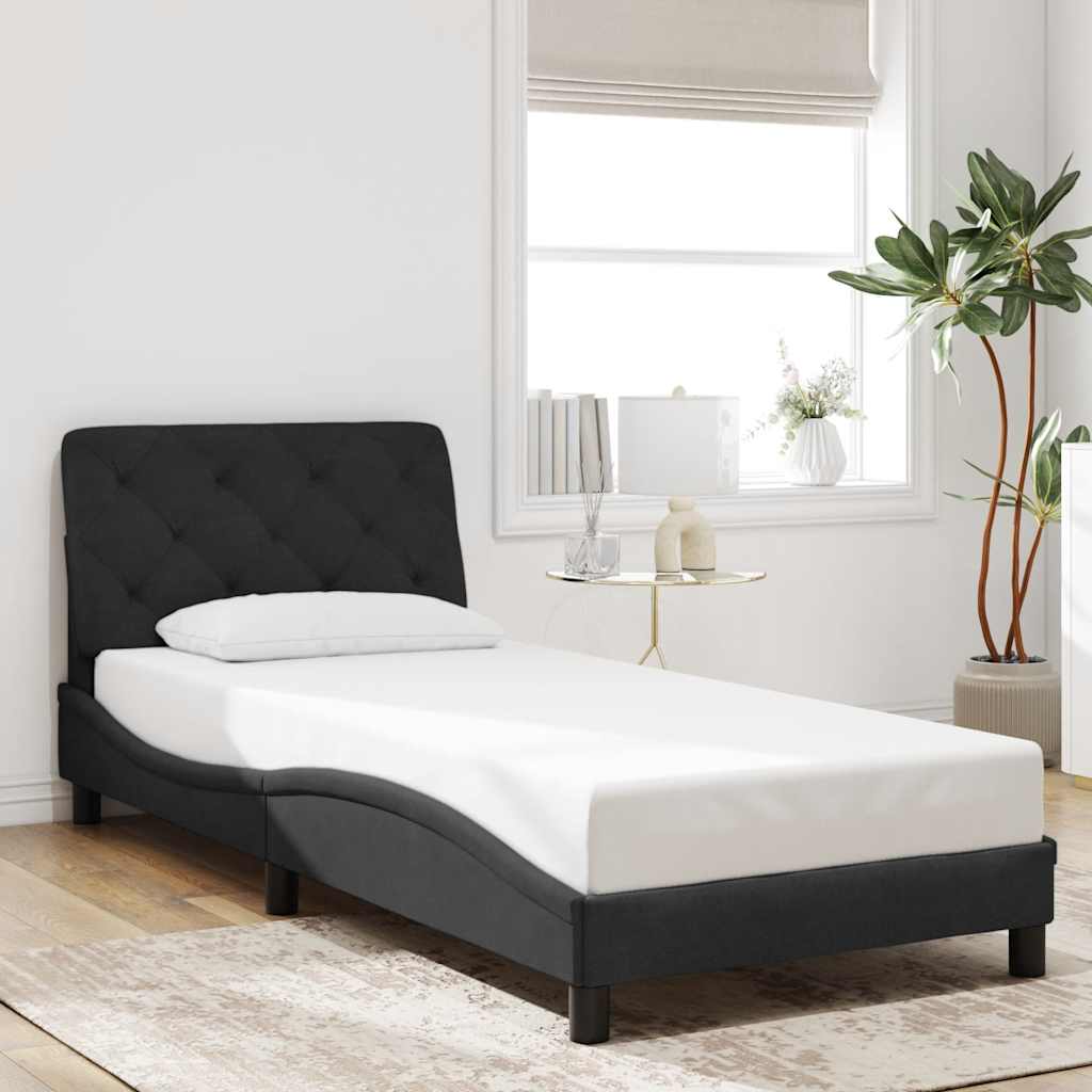 Bedframe zonder matras fluweel zwart 80x200 cm is nu te koop bij PeponiXL, paradijselijk wonen!