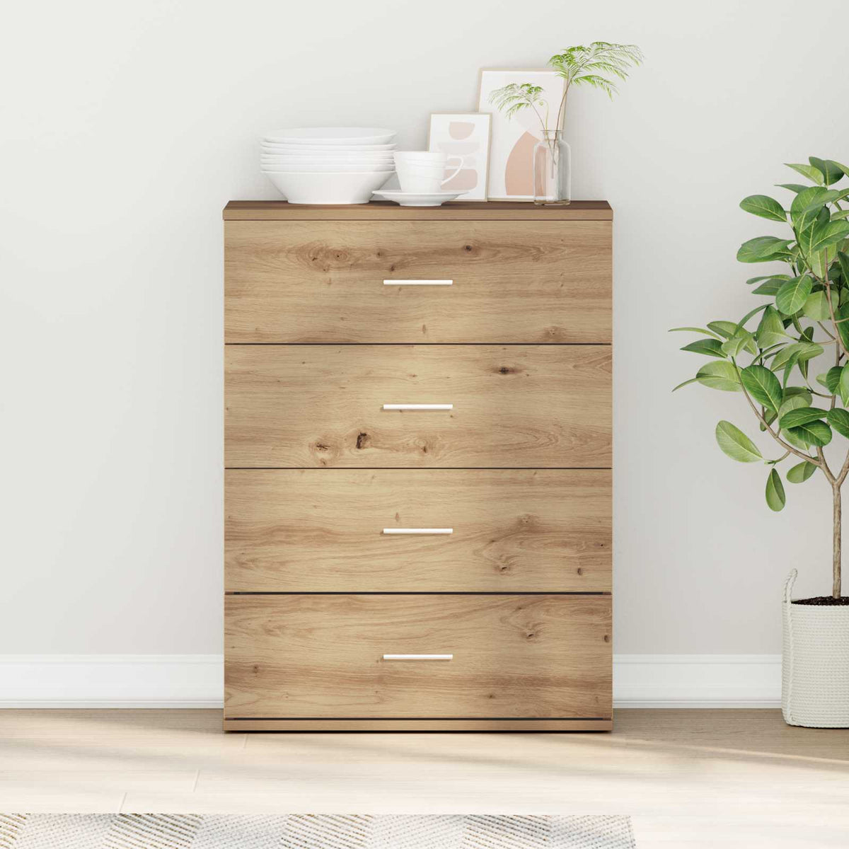 Dressoir Artisan Eiken 60 x 39 x 80 cm Bewerkt hout is nu te koop bij PeponiXL, paradijselijk wonen!