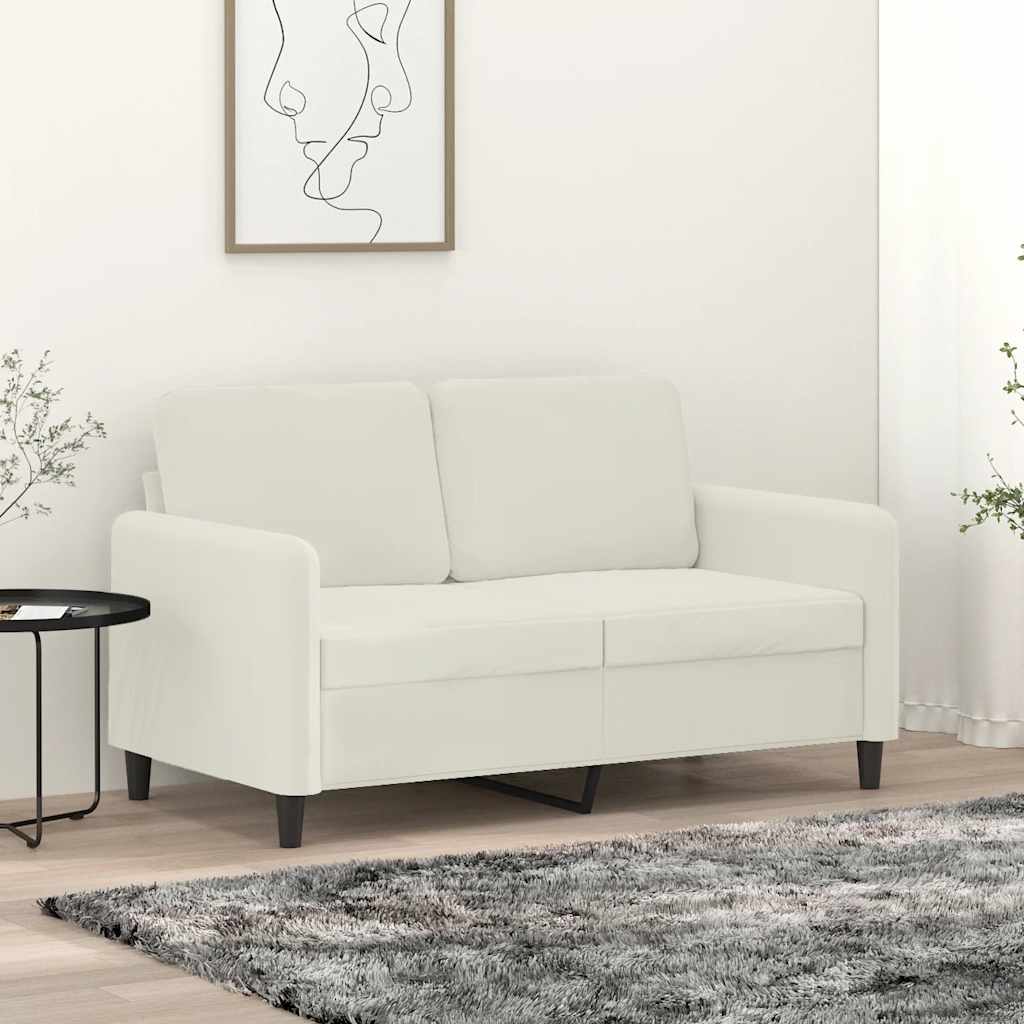 Tweezitsbank 120 cm fluweel crèmekleurig is nu te koop bij PeponiXL, paradijselijk wonen!
