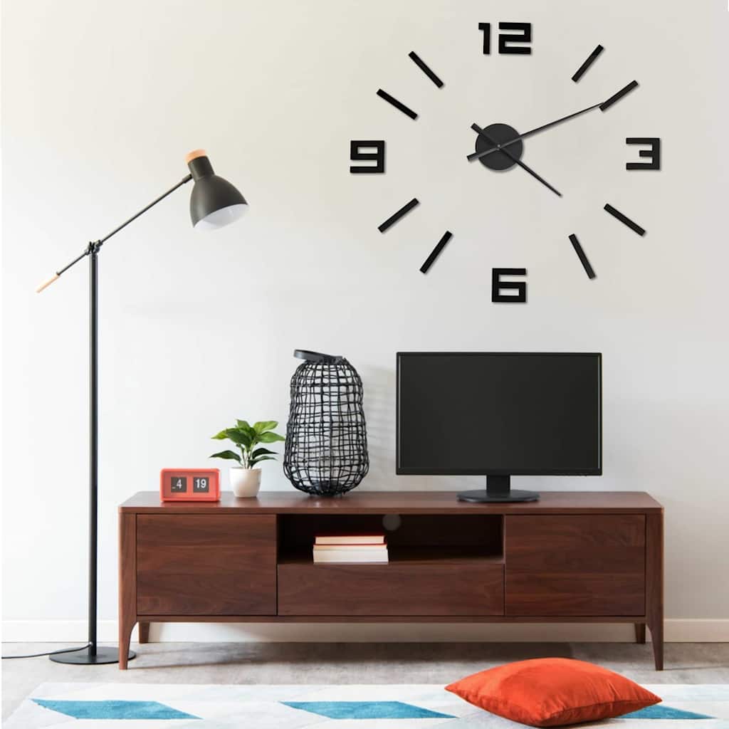3D-wandklok modern XXL 100 cm zwart is nu te koop bij PeponiXL, paradijselijk wonen!