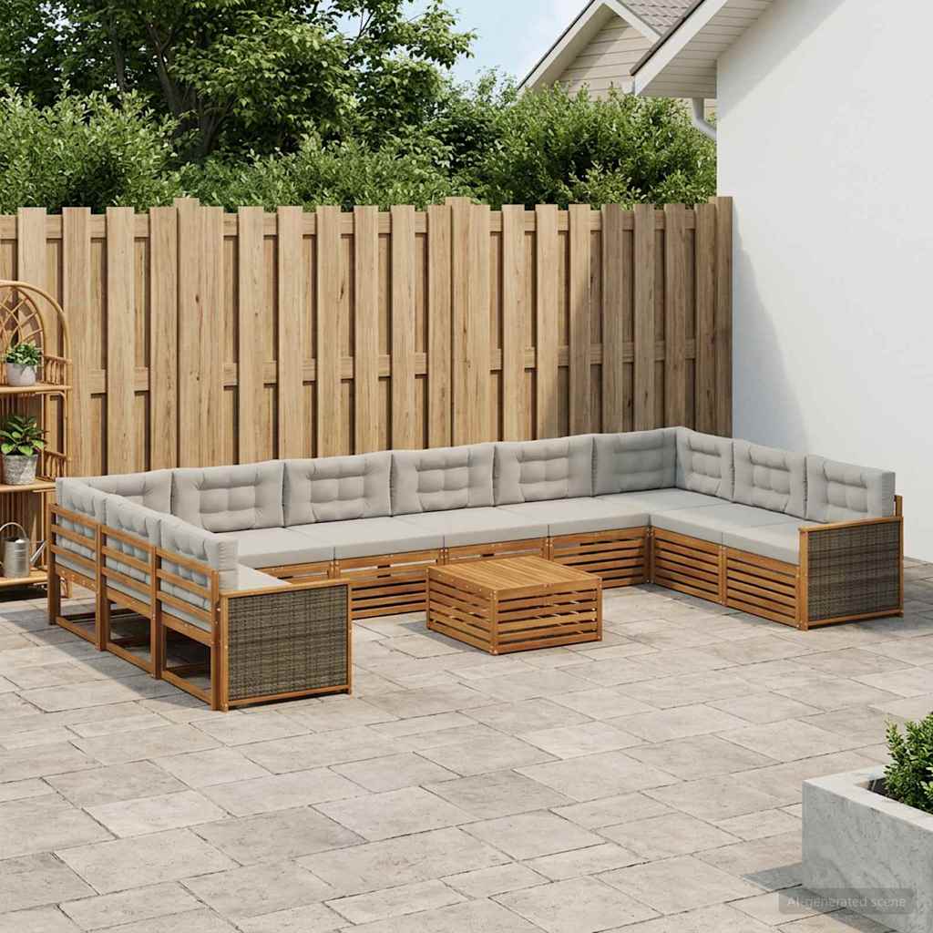 Sofa-Sets met kussen 11 pcs Massief Acaciahout is nu te koop bij PeponiXL, paradijselijk wonen!