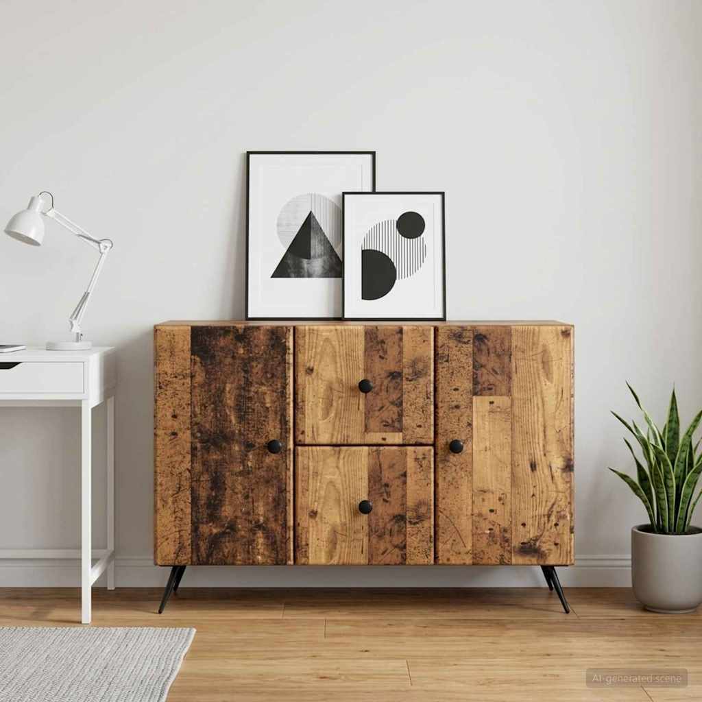 Dressoir met lade Oud hout 89 x 34,5 x 60 cm Bewerkt hout is nu te koop bij PeponiXL, paradijselijk wonen!