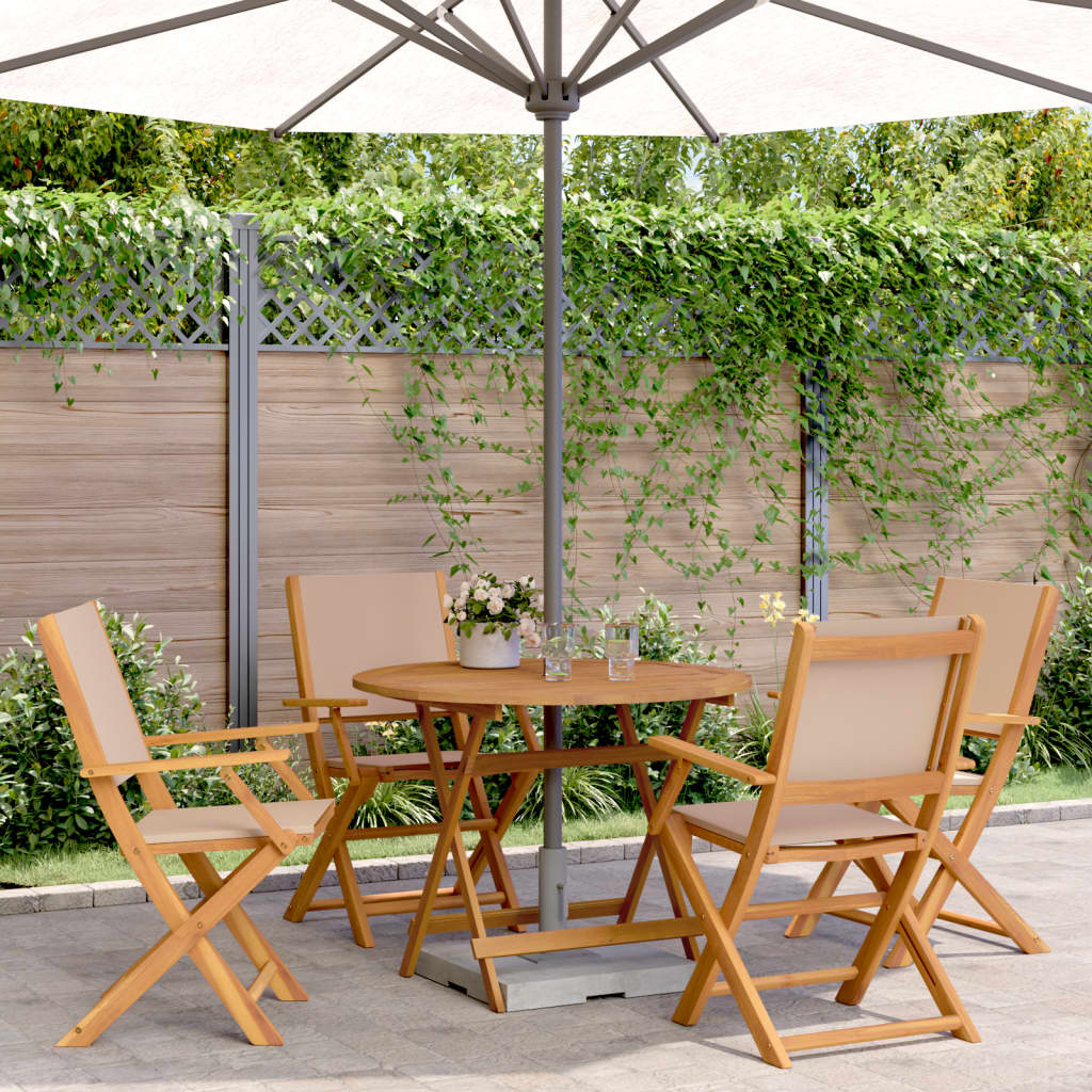 5-delige Tuinset massief hout en stof taupe is nu te koop bij PeponiXL, paradijselijk wonen!