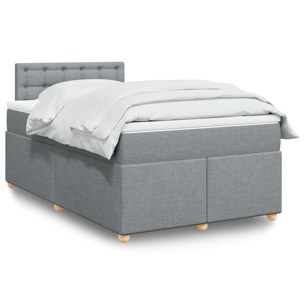 Boxspring met matras stof lichtgrijs 120x200 cm is nu te koop bij PeponiXL, paradijselijk wonen!