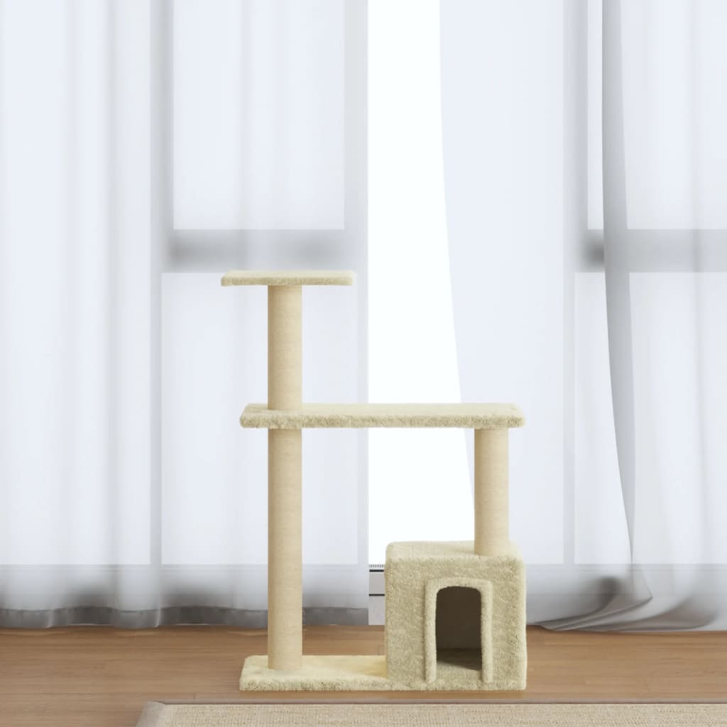 Kattenkrabpaal met sisal krabpalen 70 cm crèmekleurig is nu te koop bij PeponiXL, paradijselijk wonen!