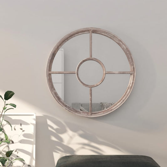 Spiegel rond 60x4 cm ijzer zandkleurig is nu te koop bij PeponiXL, paradijselijk wonen!