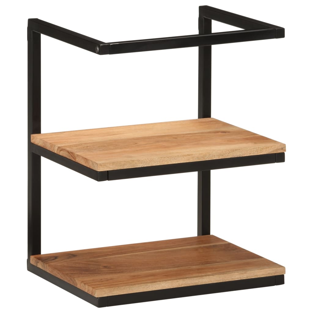 Wandschap 40x30x50 cm massief acaciahout en ijzer is nu te koop bij PeponiXL, paradijselijk wonen!