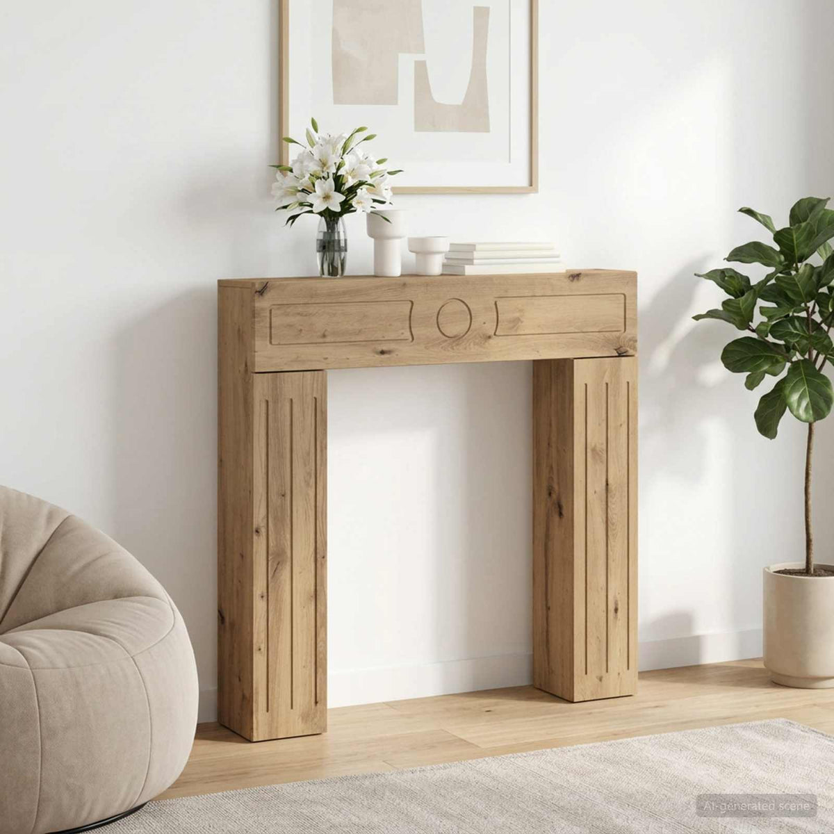Haardomlijsting Artisanaal eiken 102 x 18 x 100,5 cm is nu te koop bij PeponiXL, paradijselijk wonen!