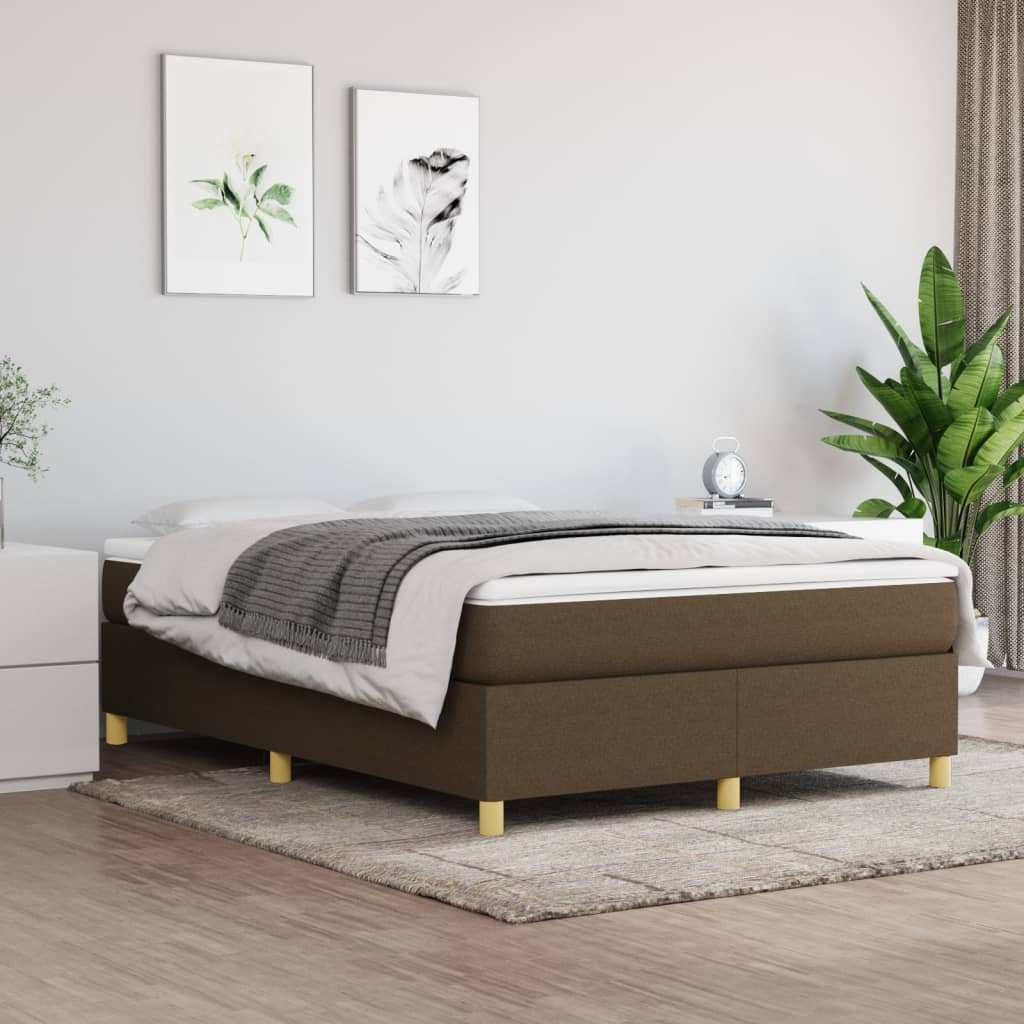 Boxspring bed stof donkerbruin 140x190 cm is nu te koop bij PeponiXL, paradijselijk wonen!