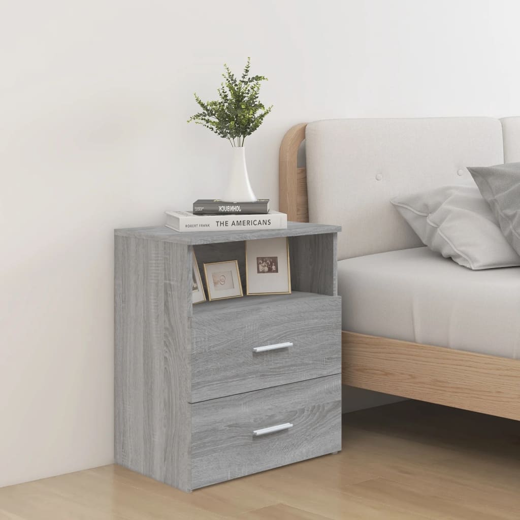 Nachtkastjes 2 st 50x32x60 cm grijs sonoma eikenkleurig is nu te koop bij PeponiXL, paradijselijk wonen!