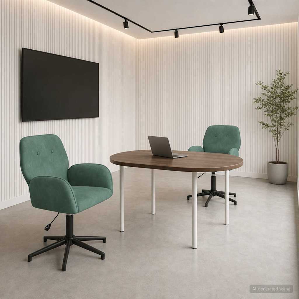 Draaiende Bureaustoelen 2 st 54 x 55 x 90 cm Zeegroen fluweel is nu te koop bij PeponiXL, paradijselijk wonen!