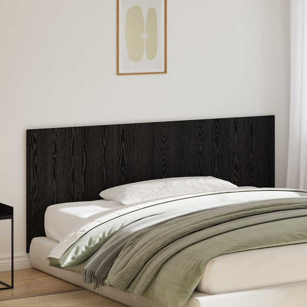 Bed Hoofdbord Zwart Eiken 160 x 1.5 x 80.5 cm Bewerkt hout is nu te koop bij PeponiXL, paradijselijk wonen!