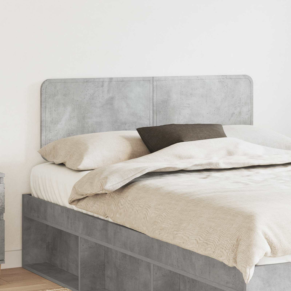 Hoofdbord Beton Grijs Bewerkt hout is nu te koop bij PeponiXL, paradijselijk wonen!