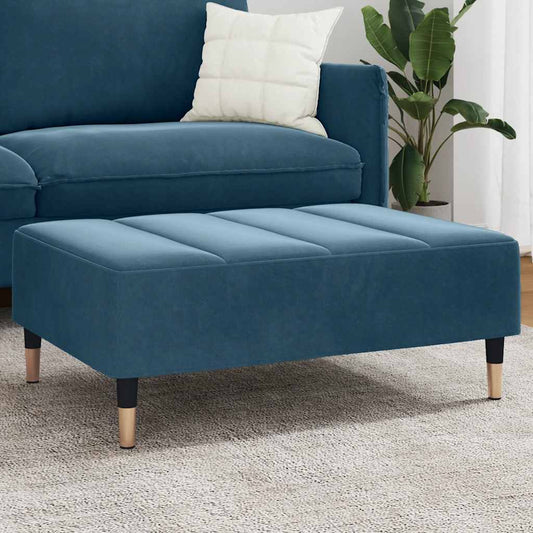 Voetenbank 77x55x31 cm fluweel blauw is nu te koop bij PeponiXL, paradijselijk wonen!