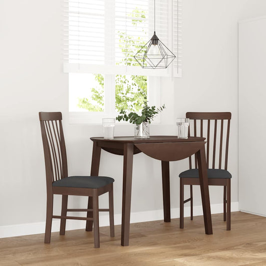 Eetkamerstoelen met kussens 2 st massief hout rubber bruin is nu te koop bij PeponiXL, paradijselijk wonen!
