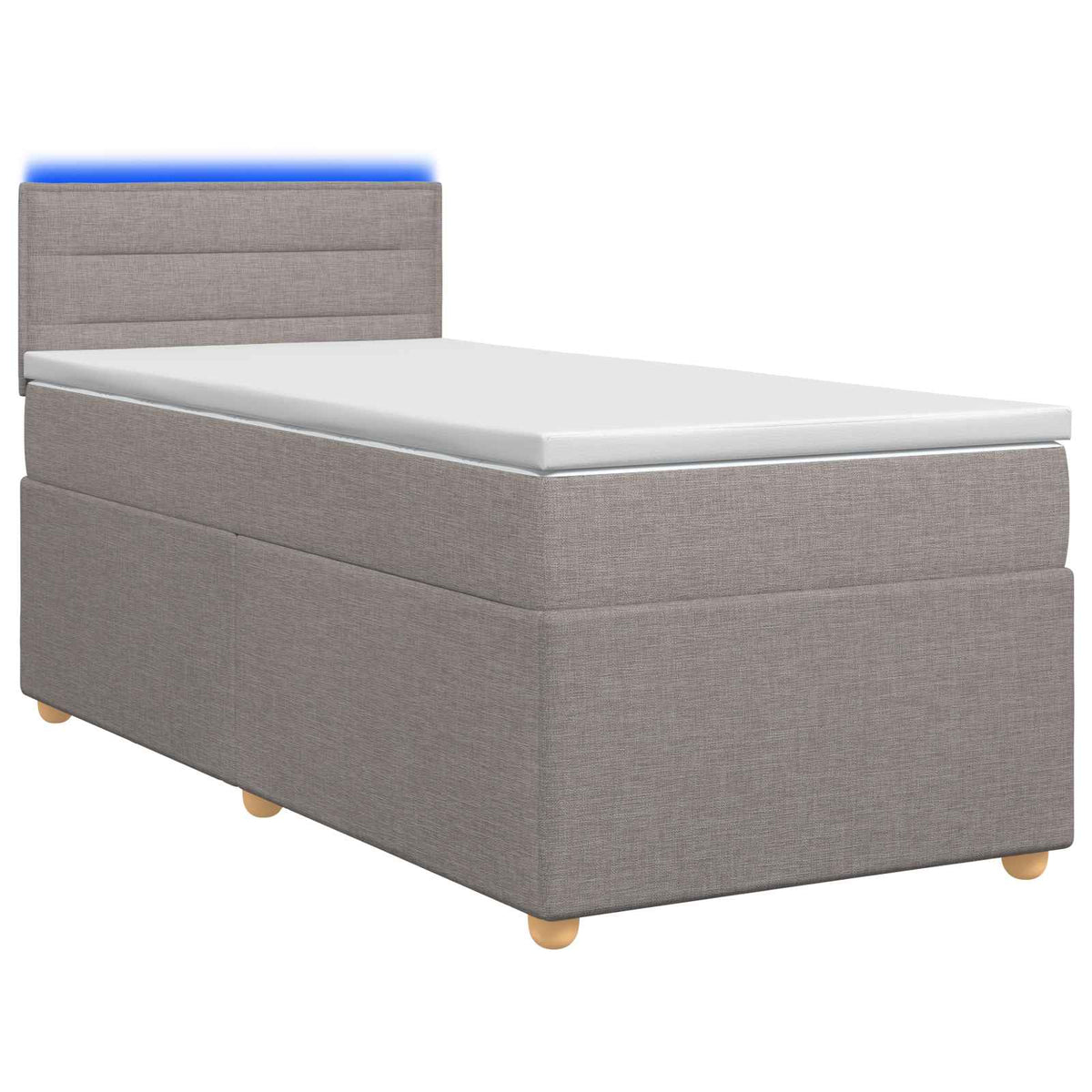 Boxspringbed met matras met hoofdeinde Taupe 80 x 200 cm Stof is nu te koop bij PeponiXL, paradijselijk wonen!