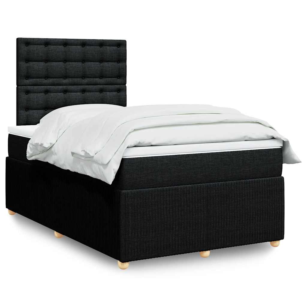 Boxspring met matras stof zwart 120x200 cm is nu te koop bij PeponiXL, paradijselijk wonen!