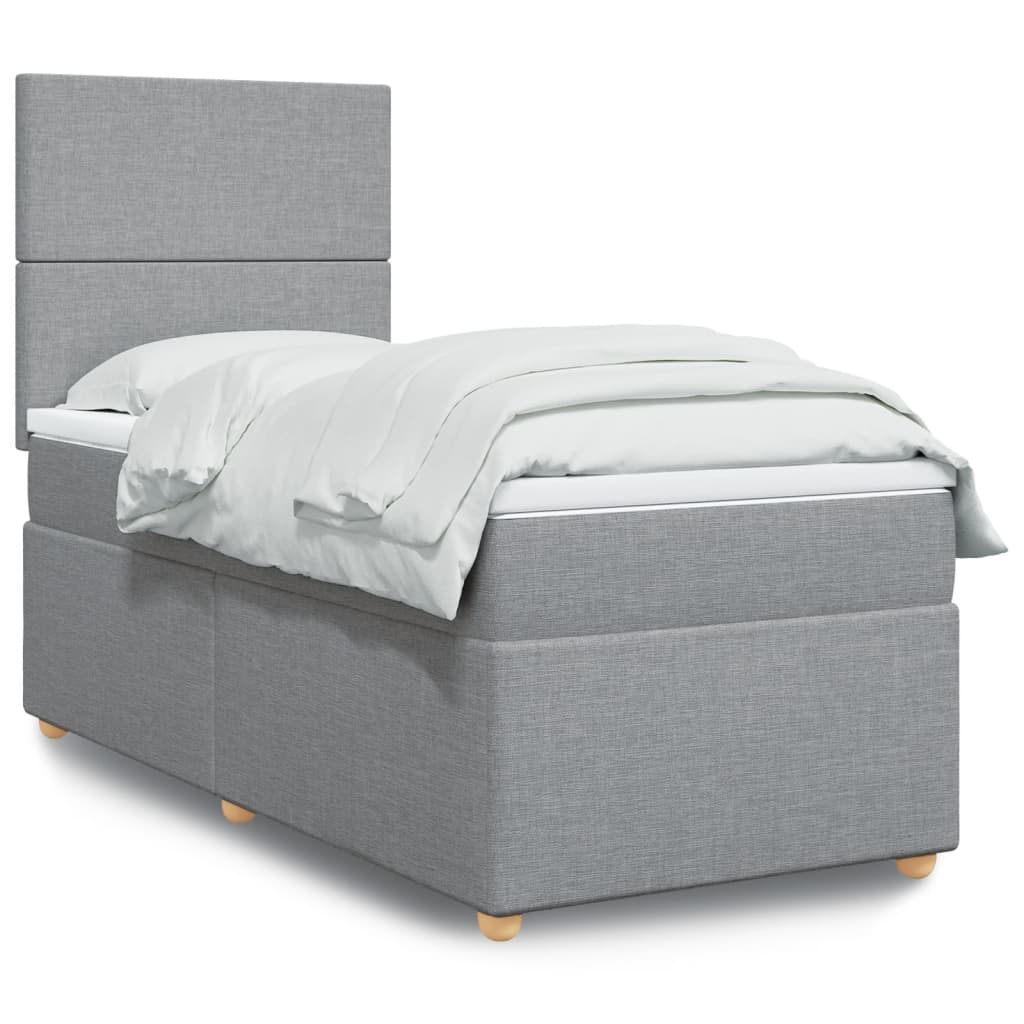 Boxspring met matras stof lichtgrijs 80x200 cm is nu te koop bij PeponiXL, paradijselijk wonen!