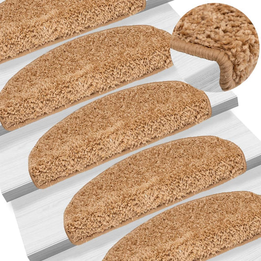 Trapmatten 15 st 65x21x4 cm Beige Halfrond Groot is nu te koop bij PeponiXL, paradijselijk wonen!
